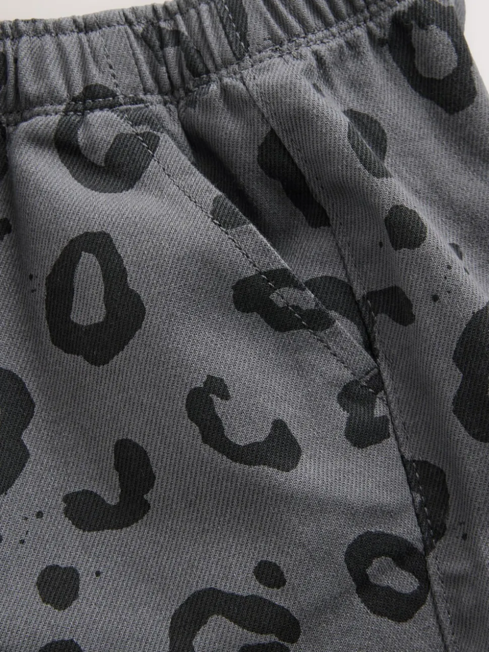 Antracietgrijs luipaardprint - Wijde broek met elastische taille (3mnd-7jr)