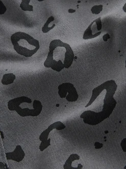 Antracietgrijs luipaardprint - Wijde broek met elastische taille (3mnd-7jr)