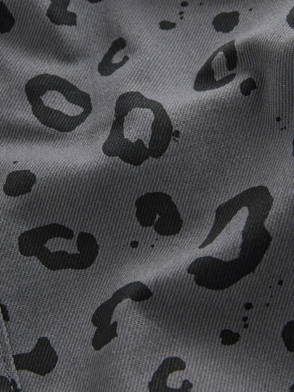 Antracietgrijs luipaardprint - Wijde broek met elastische taille (3mnd-7jr)