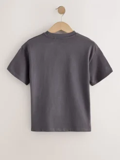 Antracietgrijs vlinder - Sequin Oversized T-Shirt (3-16yrs)