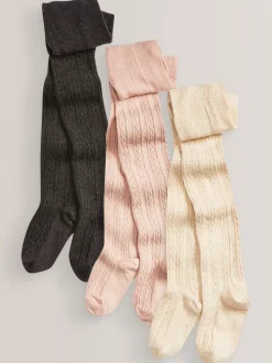 Antracietgrijs/roze/crème - Verpakking van 3 kabelmaillots met hoog katoengehalte