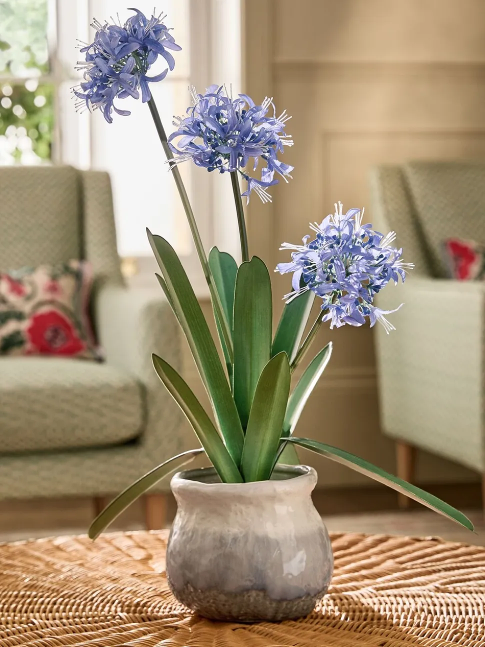 Artificial Agapanthus Plant In Ceramic Pot