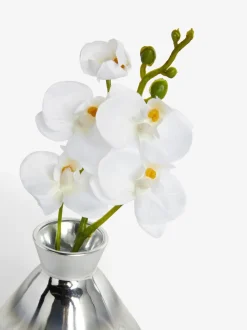 Artificial Orchid In Small Glass Vase