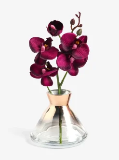 Artificial Orchid In Small Glass Vase