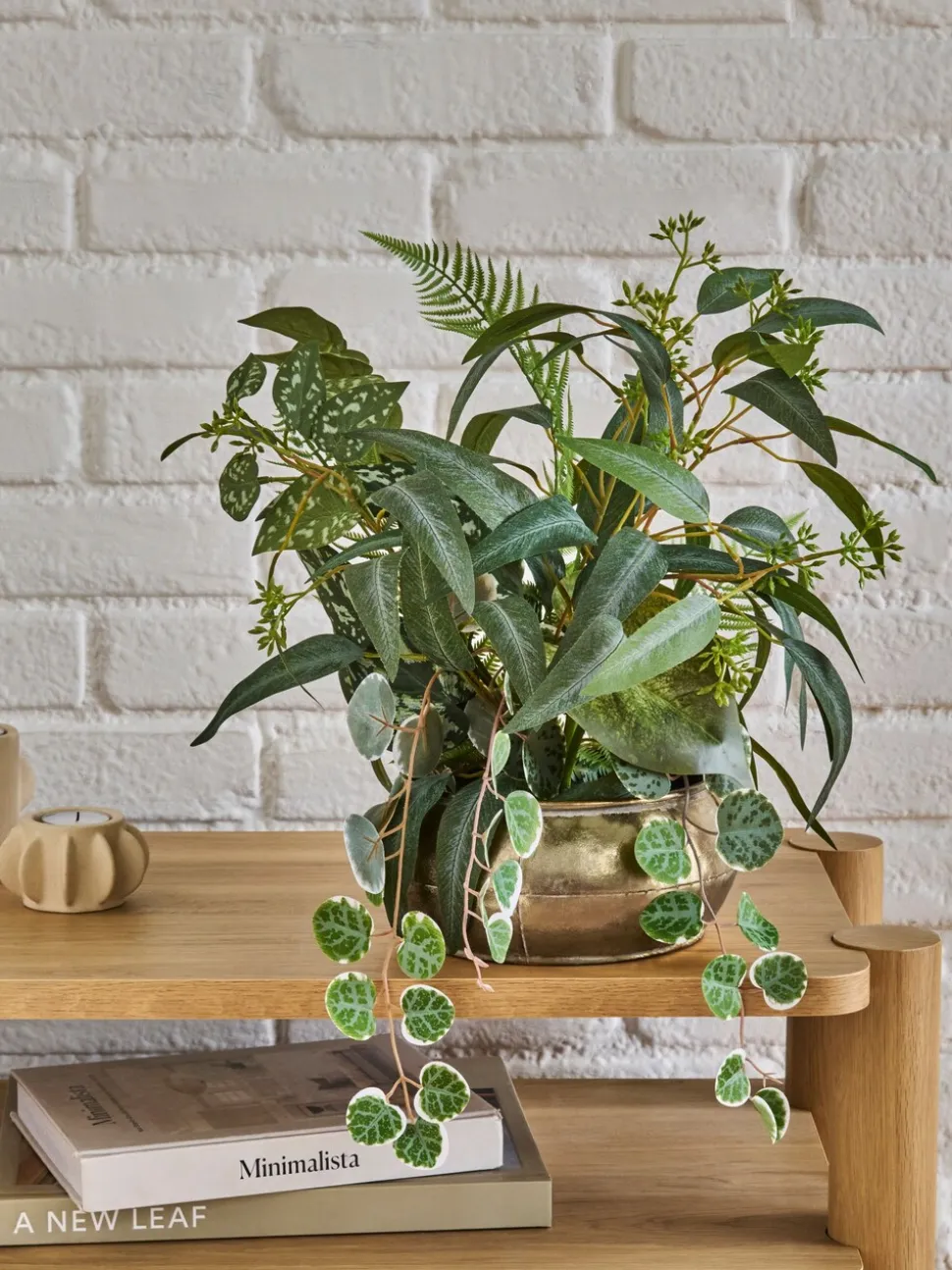 Artificial Plant in Metal Bowl