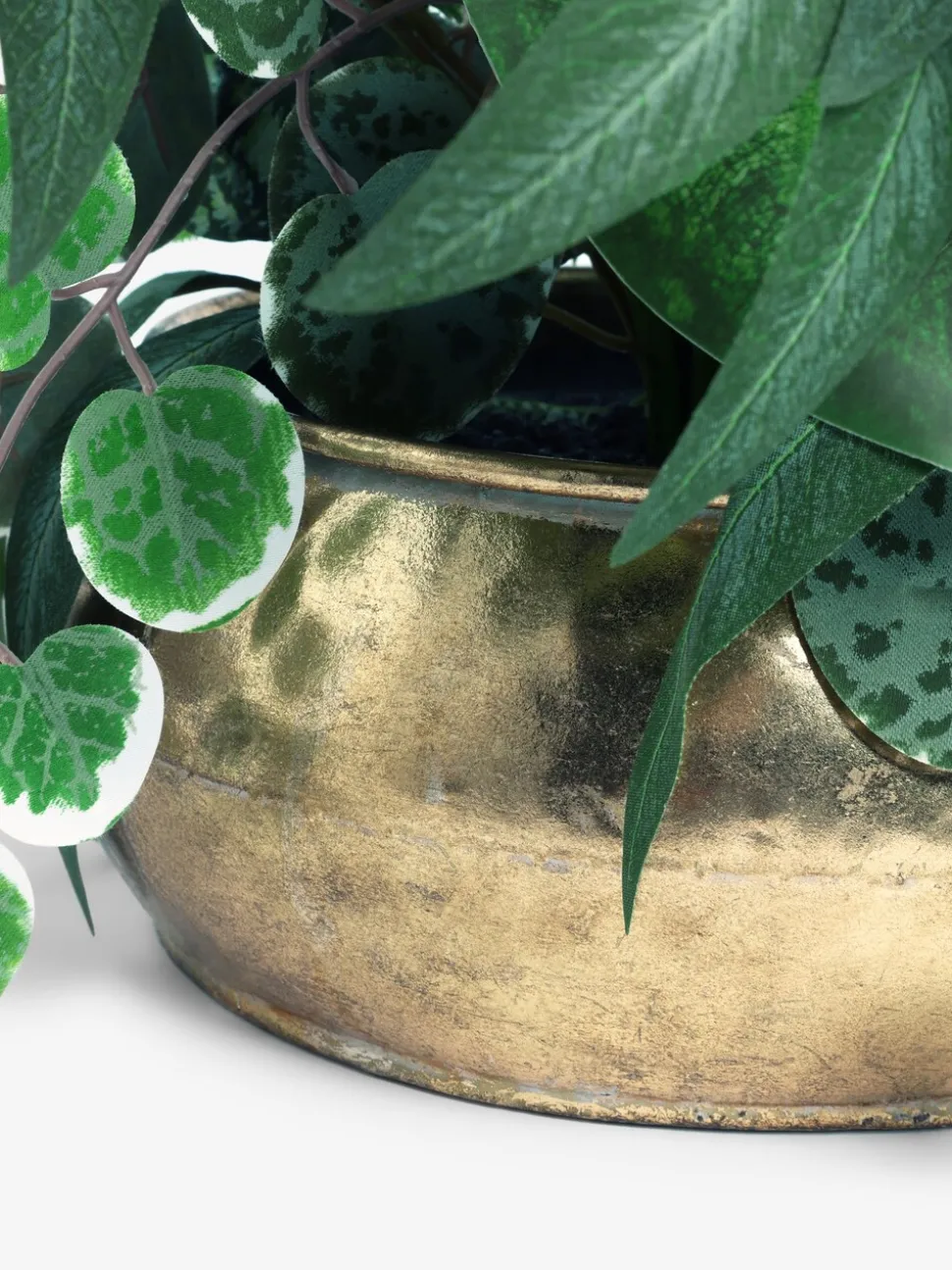 Artificial Plant in Metal Bowl