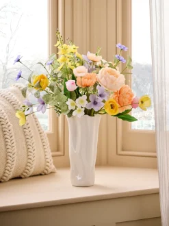 Artificial Spring Floral Arrangement in Ceramic Vase