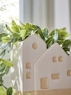 Artificial Trailing Plant In House Shaped Pot