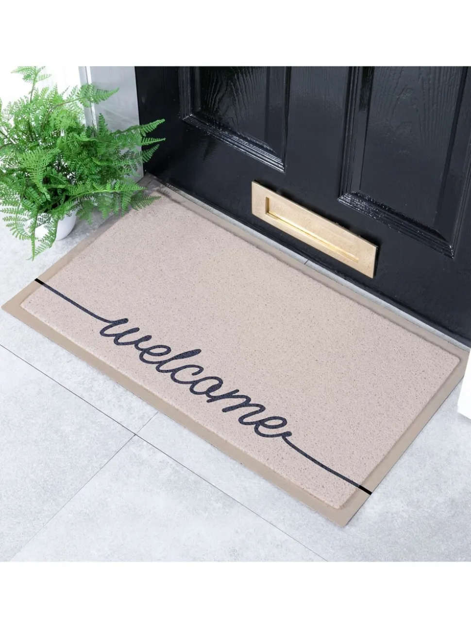 Artsy Mats Beige Welscribble Indoor Outdoor Doormat