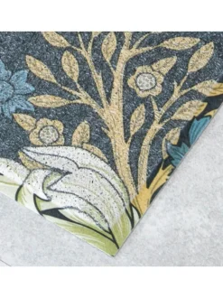 Artsy Mats blauwe deurmat met William Morris-patroon