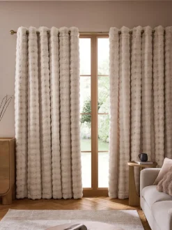 Aspen Faux Fur Eyelet Lined Curtains