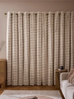 Aspen Faux Fur Eyelet Lined Curtains