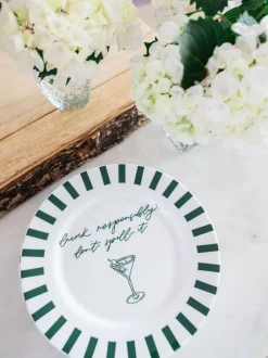 Avalon Home Drink Responsibly Dessert Plate