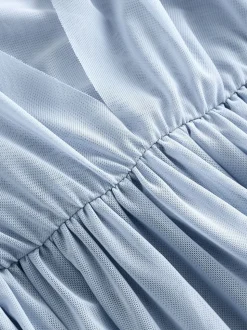 Avondblauw - Multiway mesh Maxi-jurk voor Bruiloftsgasten