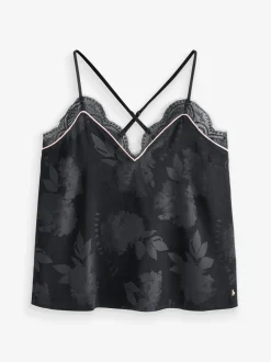 B by Ted Baker Black Jacquard Floral Cami Pyjamas