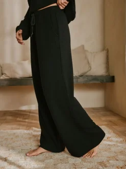 B by Ted Baker Knit Rib Wide Leg Black Trousers