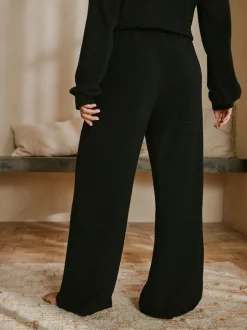 B by Ted Baker Knit Rib Wide Leg Black Trousers