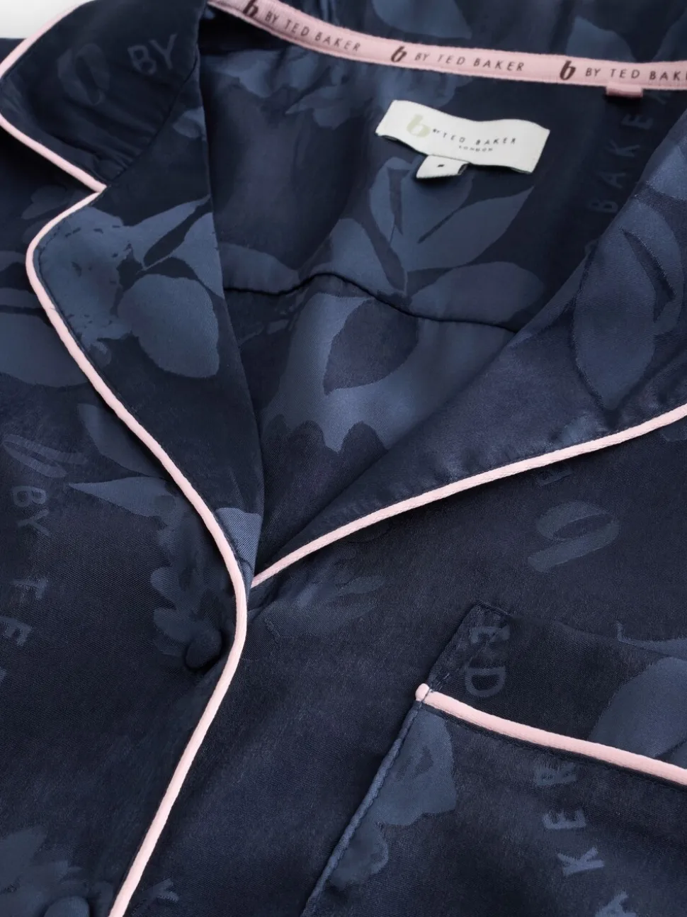 B by Ted Baker Navy Jacquard Button Through Pyjamas