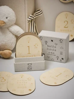Baby Icons Wooden Milestone Cards