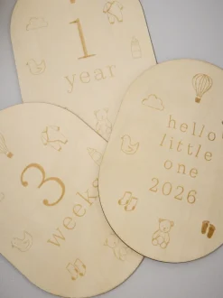 Baby Icons Wooden Milestone Cards