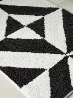 Badmat met geometrisch patroon, 100% katoen
