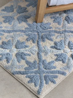 Badmat met geometrische tegelprint