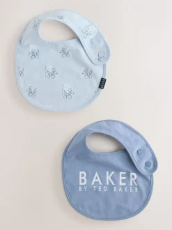 Baker by Ted Baker 2 Pack Blue Baby Bibs