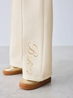 Baker by Ted Baker 2 Piece Cream Sweat & Pintuck Wide Leg Jogger Set