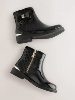 Baker by Ted Baker - Zwarte lakleren Chelsea-laarzen voor meisjes