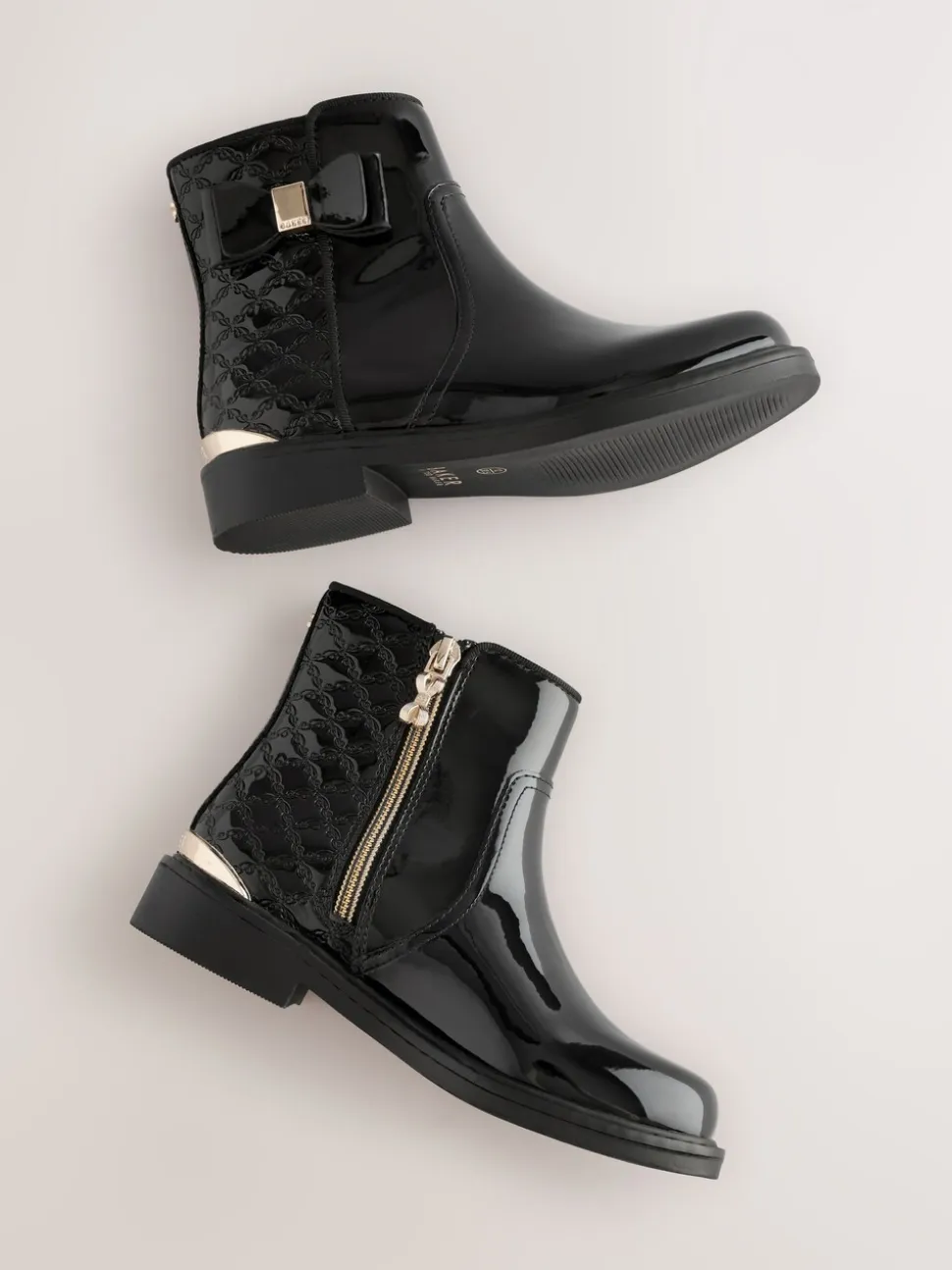 Baker by Ted Baker - Zwarte lakleren Chelsea-laarzen voor meisjes