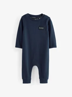 Baker By Ted Baker blauw 100% katoenen rompertje en omkeerbare hoed