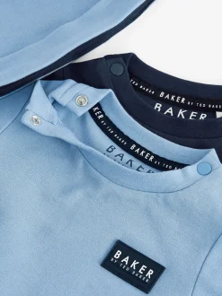Baker By Ted Baker blauw 100% katoenen rompertje en omkeerbare hoed