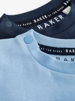 Baker By Ted Baker blauw 100% katoenen rompertje en omkeerbare hoed