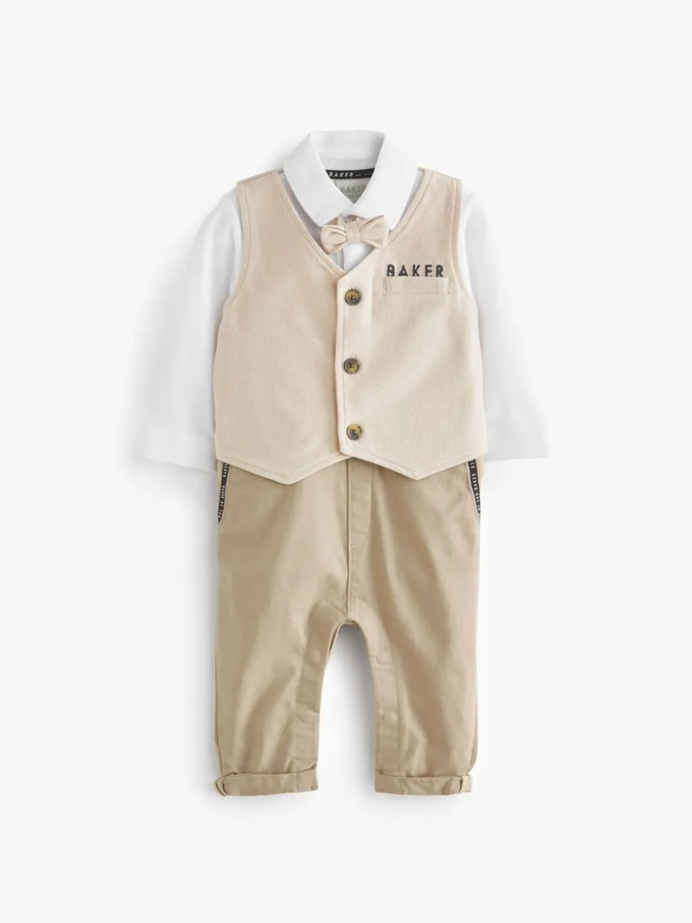 Baker By Ted Baker blauw modieus tweedelig lijkend rompertje