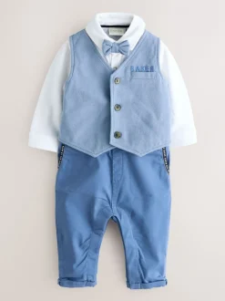 Baker by Ted Baker Blue Smart Bow Tie Rompersuit