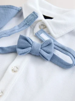 Baker by Ted Baker Blue Smart Bow Tie Rompersuit