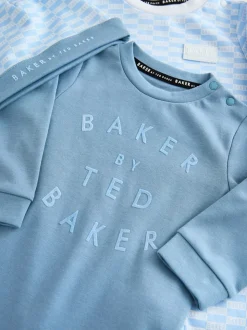 Baker by Ted Baker Blue Sleepsuits and Reversible Hat Set