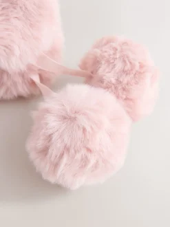 Baker by Ted Baker Bow Pink Faux Fur Trapper Hat