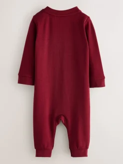 Baker by Ted Baker Burgundy Red/Grey Romper and Reversible Hat