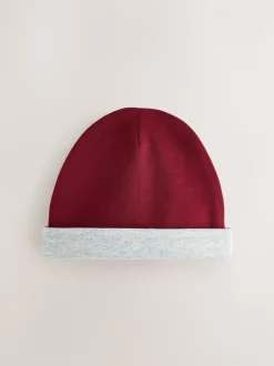 Baker by Ted Baker Burgundy Red/Grey Romper and Reversible Hat