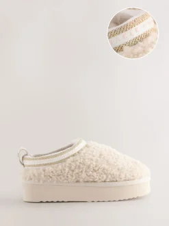 Baker by Ted Baker Crème Borg Cosy Borg Muiltjes Pantoffels