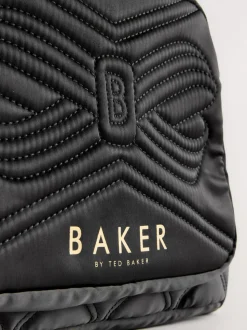 Baker by Ted Baker gewatteerde zwarte rugzak met strik en etui voor meisjes, voor de Back to School collectie