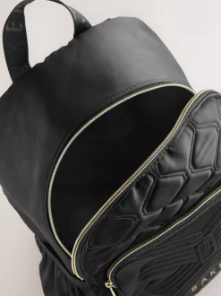 Baker by Ted Baker gewatteerde zwarte rugzak met strik en etui voor meisjes, voor de Back to School collectie