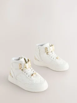 Baker by Ted Baker Girls White Charm Hi-Top Trainers
