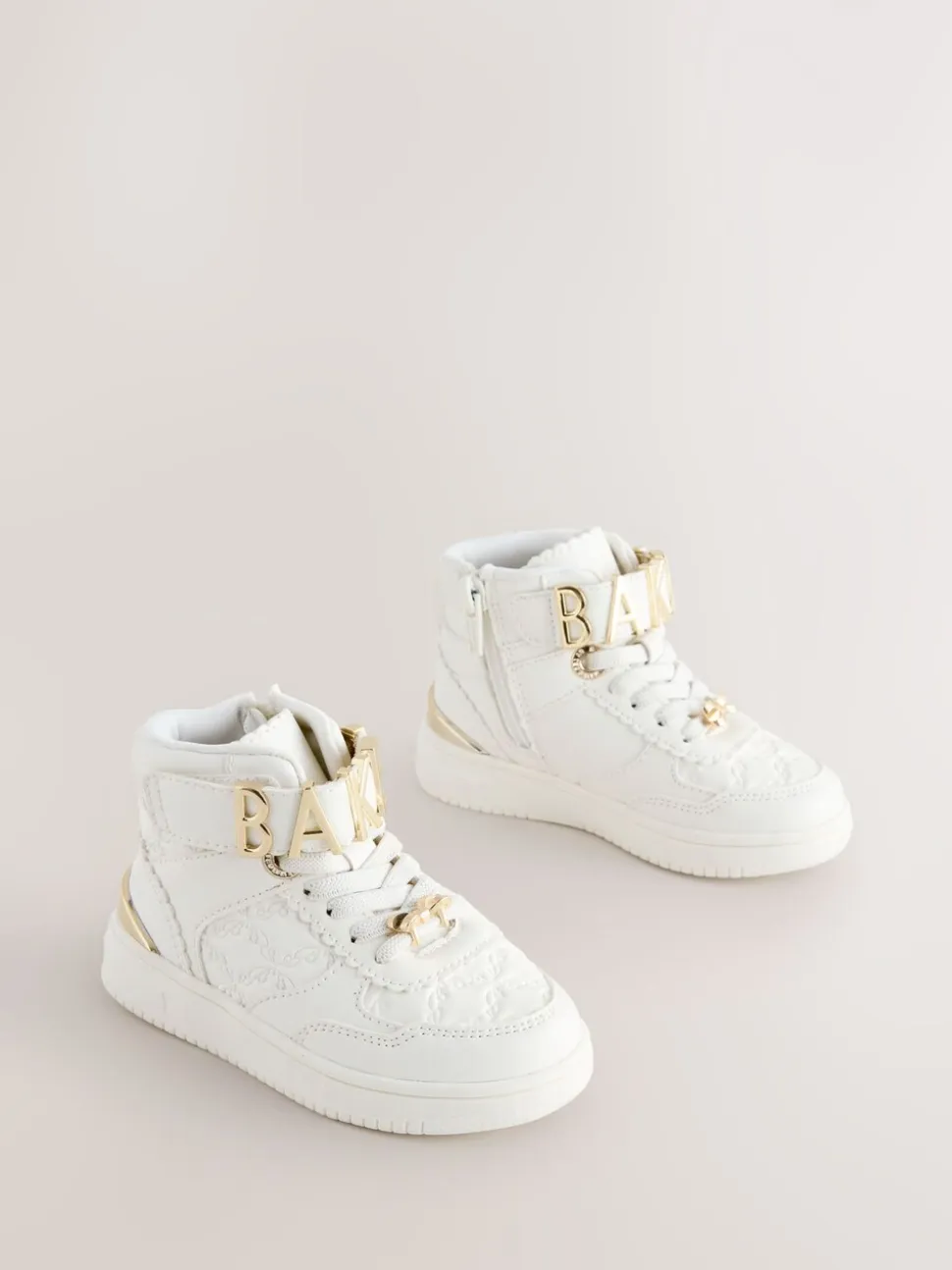 Baker by Ted Baker Girls White Charm Hi-Top Trainers