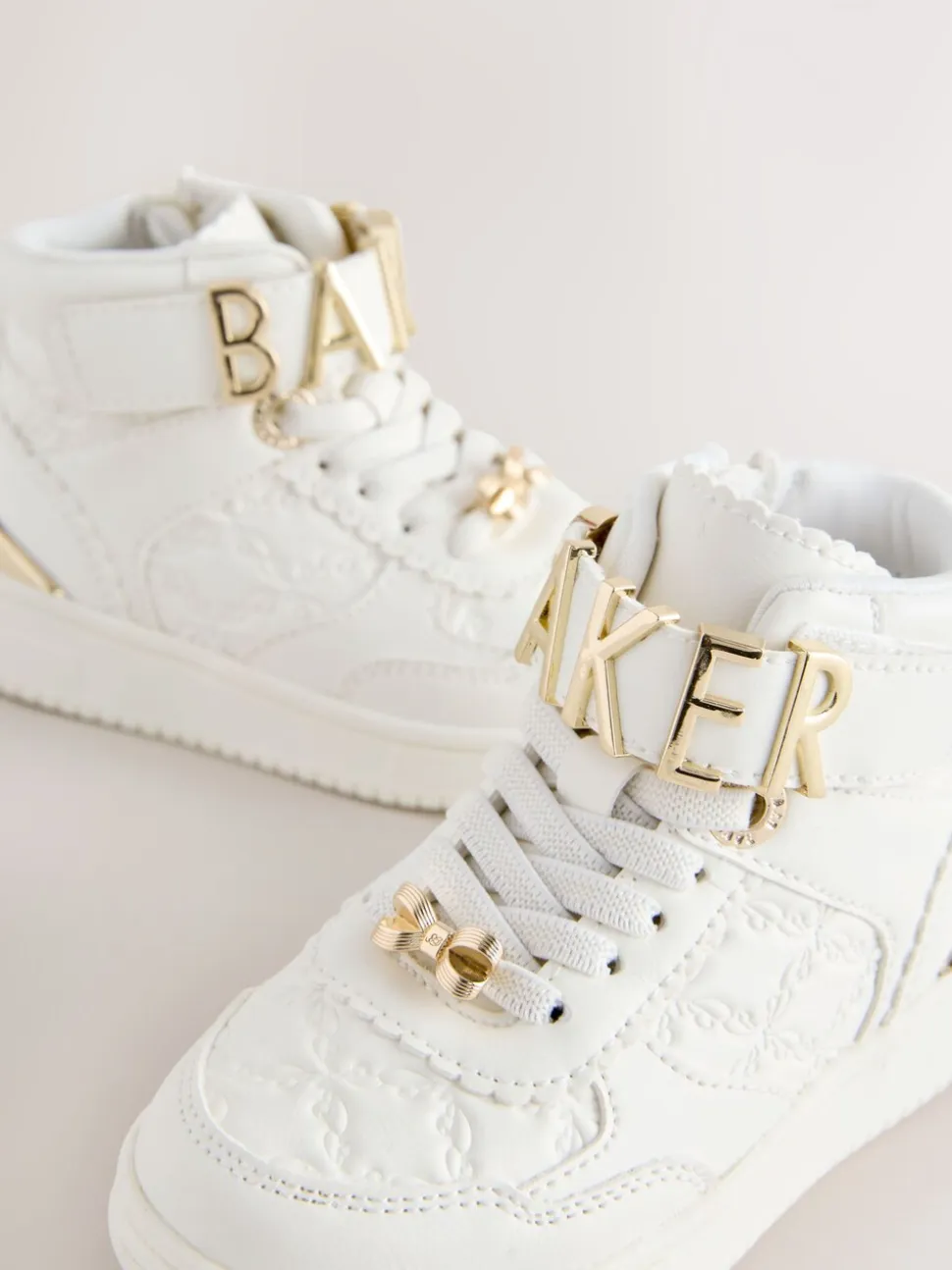 Baker by Ted Baker Girls White Charm Hi-Top Trainers