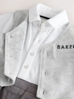 Baker by Ted Baker Grey Smart Bow Tie Rompersuit