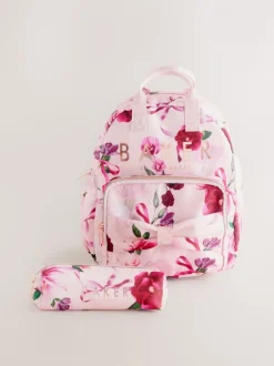 Baker by Ted Baker meisjes roze terug naar school rugzak met bloemenprint en strik