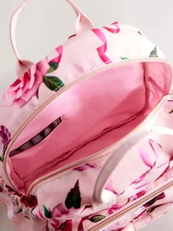 Baker by Ted Baker meisjes roze terug naar school rugzak met bloemenprint en strik
