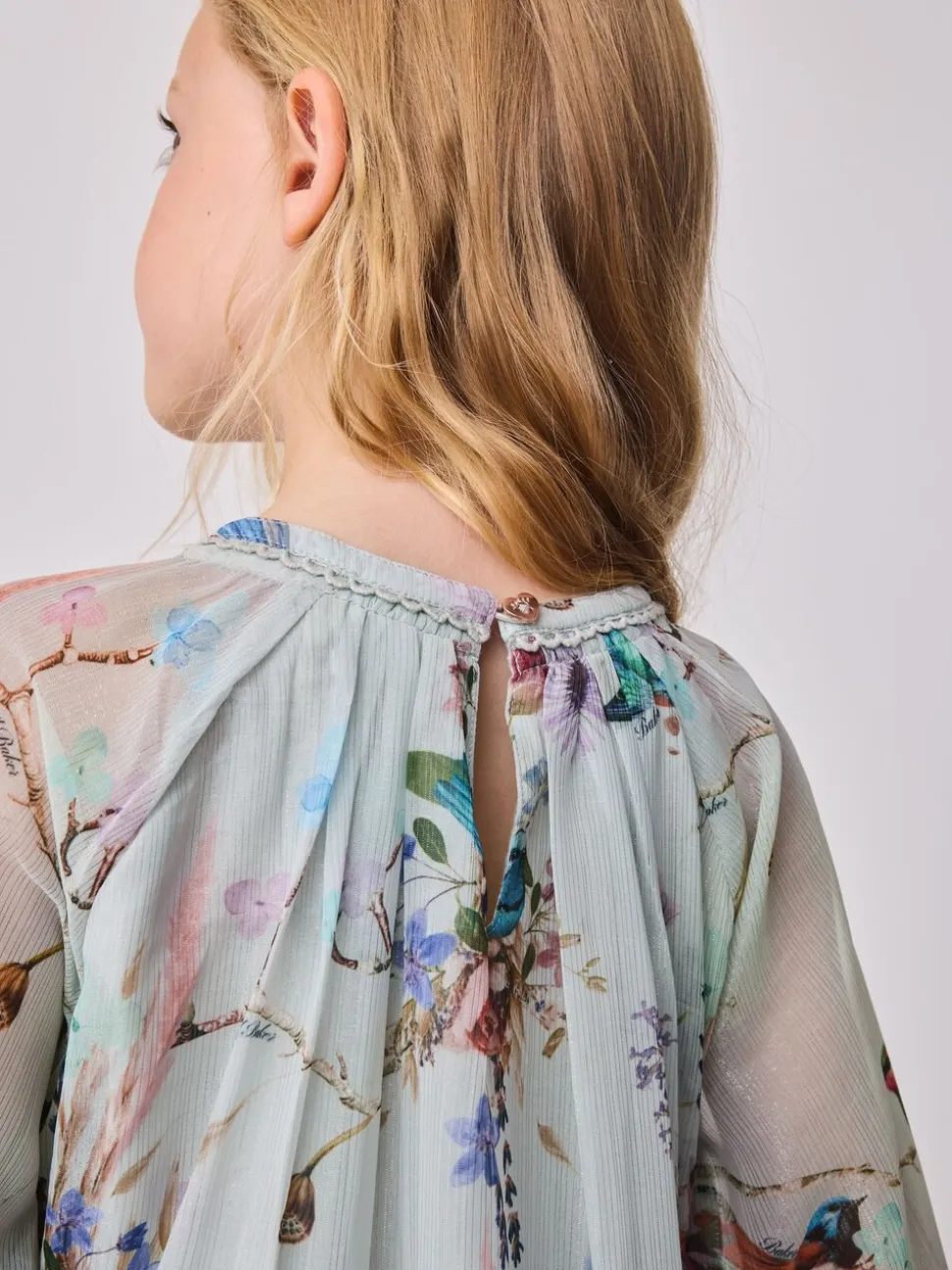 Baker by Ted Baker Mint Green All Over Printed Chiffon Blouse